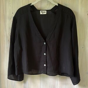Show Me Your MuMu Black Cropped Blouse Size L